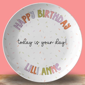 Personalized Birthday Plate for Kids Dinnerware Birthday Dinner Plate Custom Birthday Girl Plate Gift for Boho Trendy Birthday Decor