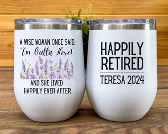 Retirement Gift for Women Personalized Beach Tumbler I'm Outta Here Funny Tumbler for Women Teacher Retirement Boss Farewell Gift for Friend