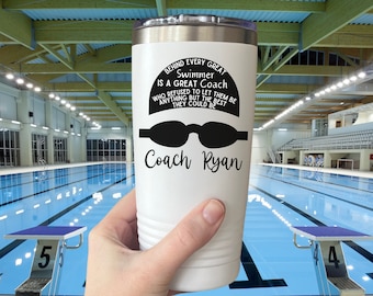 Swim Coach Tumbler Gift for Swim Coach End of Season Gift Personalized Tumbler for Coach Behind Every Great Swimmer Gift for Coach