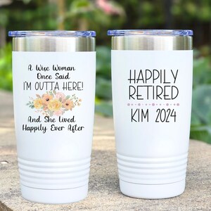 Personalized Retirement Gift for Women I&#39;m Outta Here Tumbler Retiring Teacher Tumbler Farewell Gift for Retiring Boss Coworker Retirement