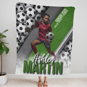 2026 Senior Sports Blanket Custom Photo Blanket Baseball Football Basketball End of the Year Banquet Gift for Graduating Seniors Softball