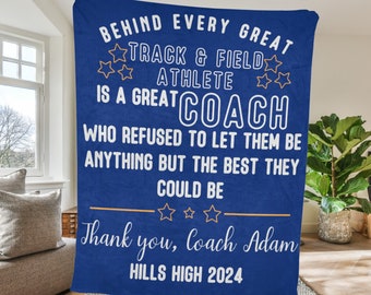 Track Coach Gift Thank You Coach Appreciation Blanket Behind Every Great Track and Field End of Season Gift Coach Retirement Gift for Coach
