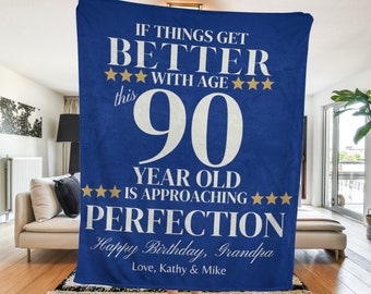 Great Grandpa Birthday Blanket Aged to Perfection Dads Gift Milestone Birthday 90th 80th 70th Birthday Gift for Men Happy Birthday Gift Idea