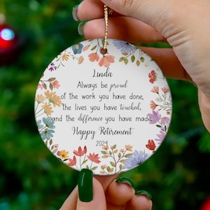 Personalized Retirement Gift for Women Christmas Ornament for Retiring Coworker Friend Retirement Gift for Boss Retirement Party Present