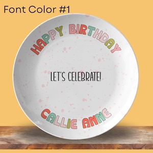 Personalized Birthday Plate for Kids Dinnerware Birthday Dinner Plate Custom Birthday Girl Plate Gift for Granddaughter First Birthday Gift