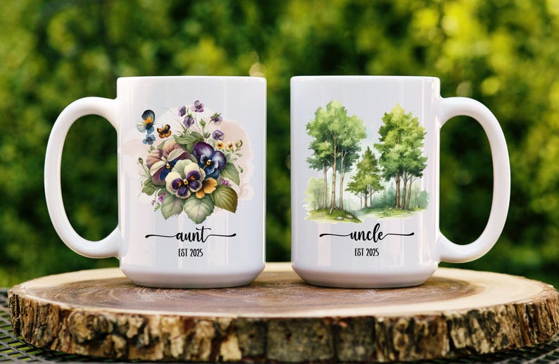 Aunt and Uncle Mug Set Pregnancy Announcement Gift Christmas Gift for ...