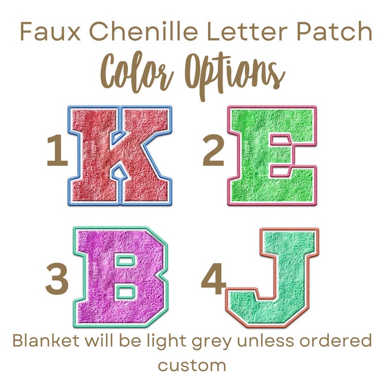 Chenille Patch Letter Blanket Faux Patches Varsity Letter Personalized