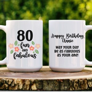 80e verjaardag gepersonaliseerde koffiemok voor oma verjaardag 80 leuke en fantastische mok voor schoonmoeder Aangepaste verjaardagscadeau voor overgrootmoeder