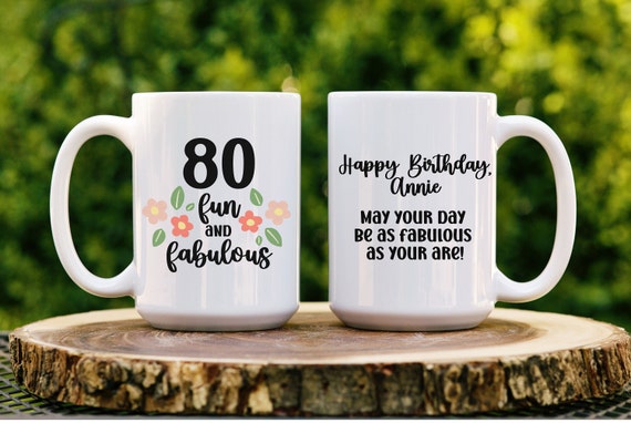 80th Birthday Personalized Coffee Mug for Grandma Birthday 80 Fun and  Fabulous Mug for Mother in Law Custom Birthday Gift for Great Grandma -  Etsy Israel