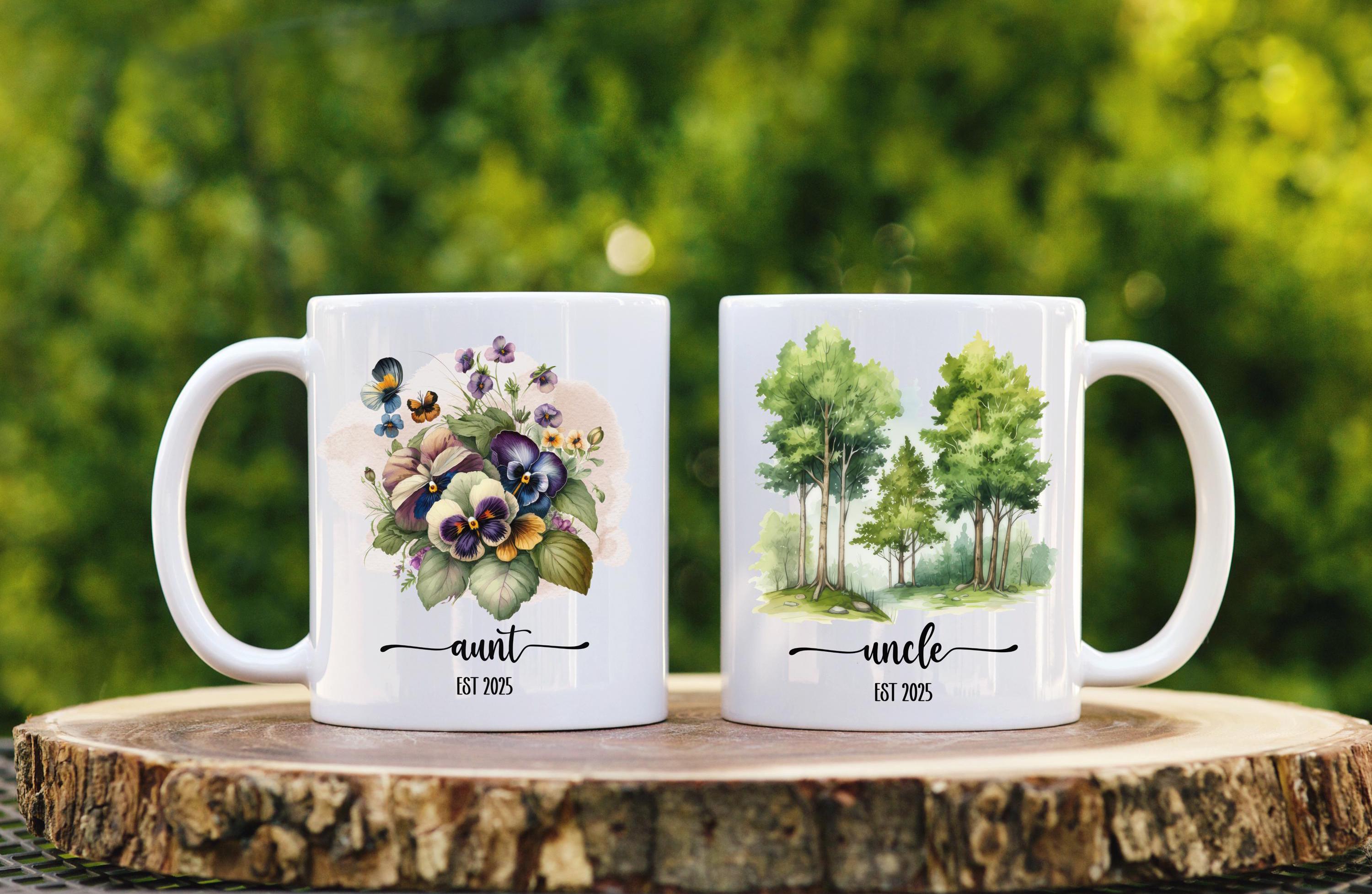 Aunt and Uncle Mug Set Pregnancy Announcement Gift Christmas Gift for ...