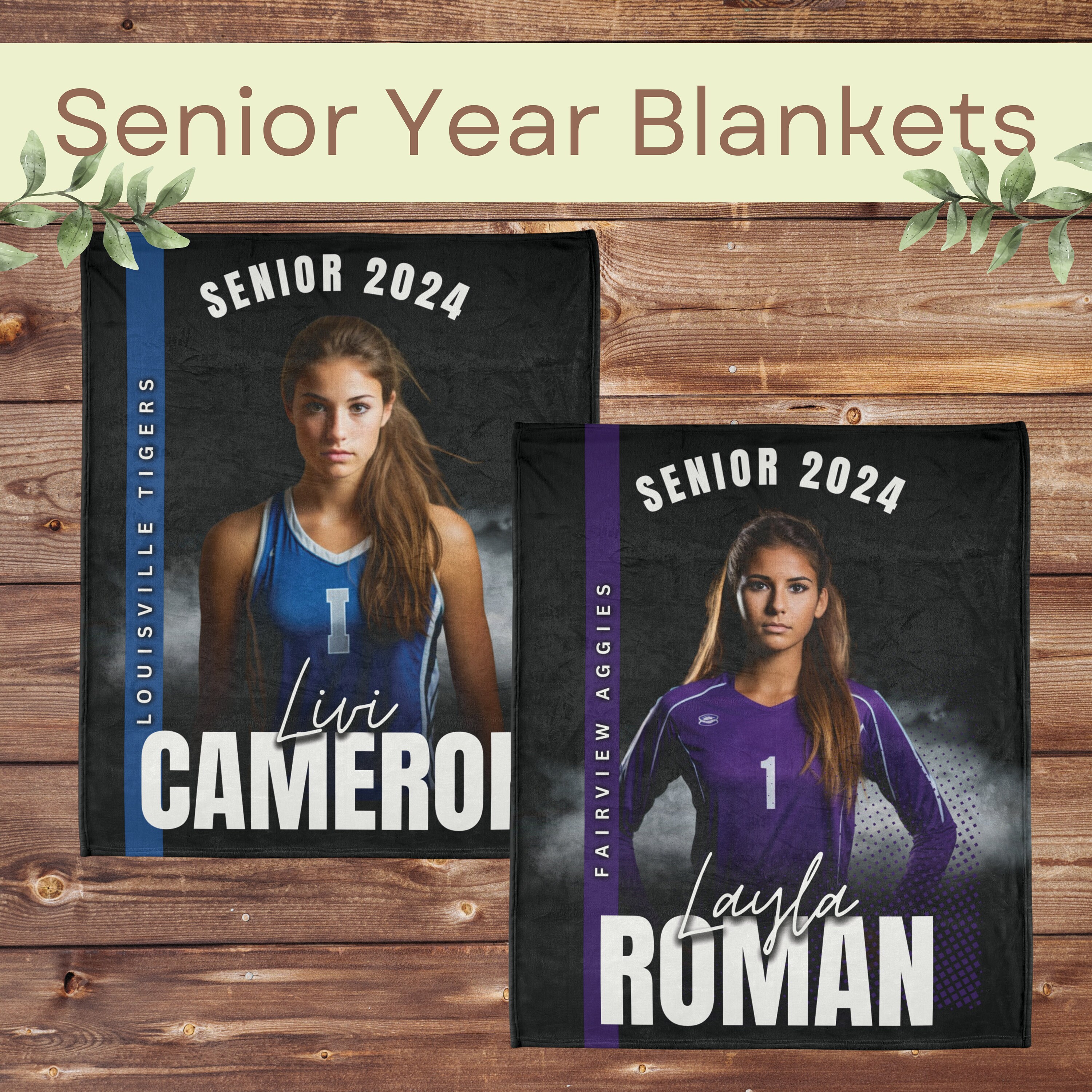 Senior Sports Blanket | Blanket With a Photo | Baseball, Football, Wrestling | End of Year Banquet Gift