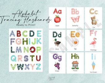 Preschool Alphabet Tracing Letters Flashcards