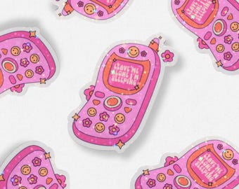 Leave Me Alone I'm Sleeping Sticker | Y2K Cute Sparkly Pink Laptop Sticker