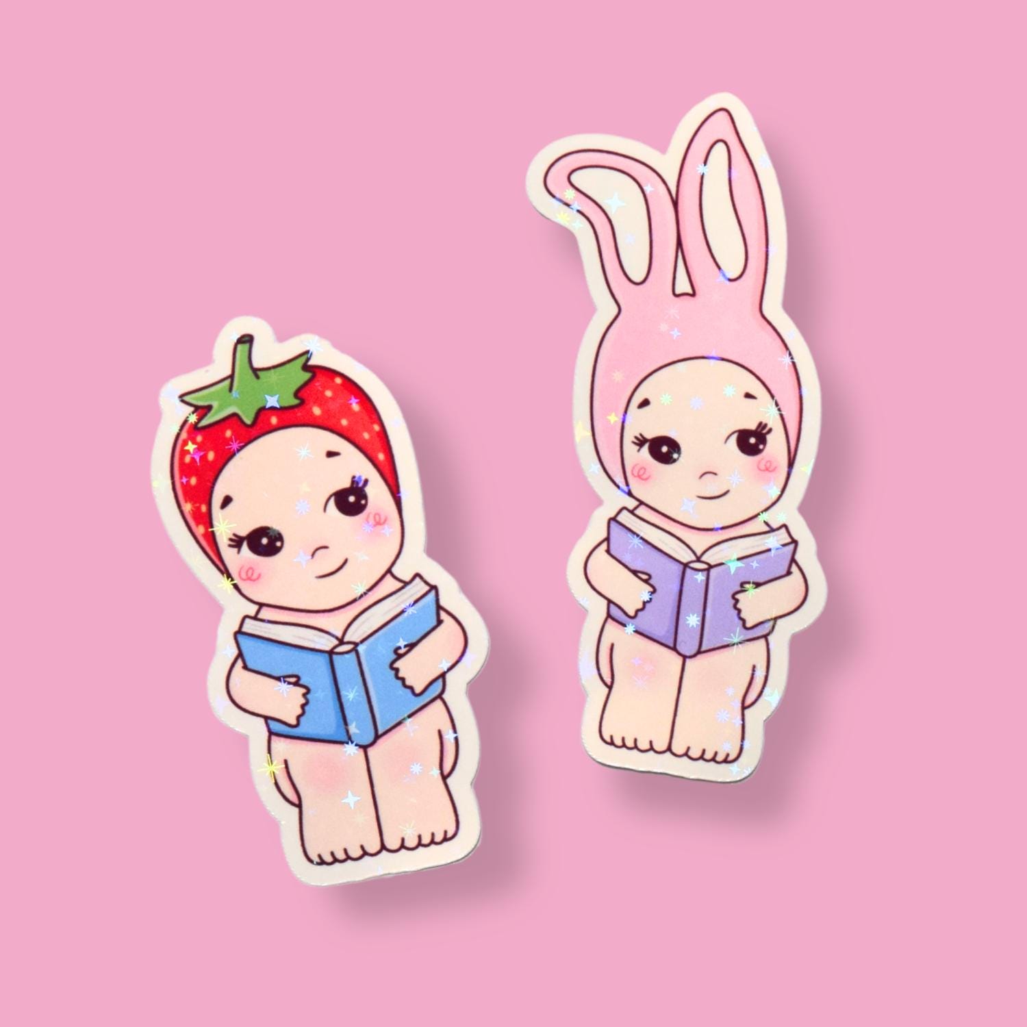 Angel Baby Bookish Sticker | Trendy Kewpie Booktok, Book lover, Reader, Holographic Sticker