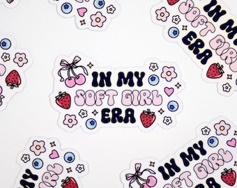 In My Soft Girl Era Sticker | Cute Trendy Coquette Aesthetic Sticker for Laptop, Phone case, Notebook