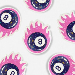 Y2K 8 Ball Sticker | Trendy Pink 8 Ball Y2K Aesthetic for Laptop, Phone case, Notebook