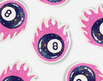 Y2K 8 Ball Sticker | Trendy Pink 8 Ball Y2K Aesthetic for Laptop, Phone case, Notebook