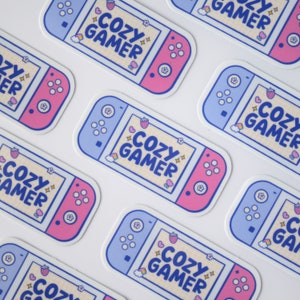 Cozy Gamer Sticker | Cute Gamer Girl Sticker for Laptop, Phone case, Notebook