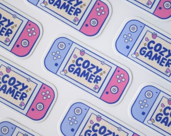 Cozy Gamer Sticker | Cute Gamer Girl Sticker for Laptop, Phone case, Notebook