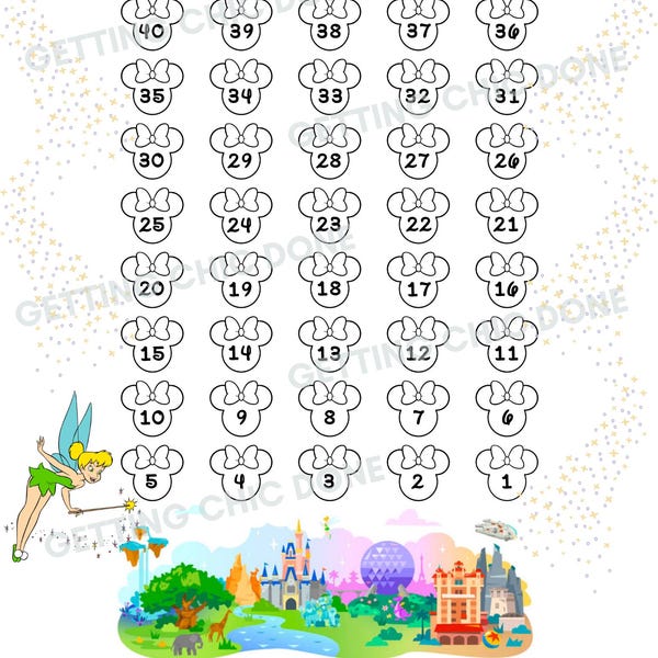 Magical Vacation Countdown Coloring Page | Printable Trip Countdown for Kids & Families | Digital Download