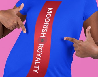 Moorish royalty shirt, I made this quality shirt just for your children if you are from Morocco. Blue and red are royalty colours buy it.