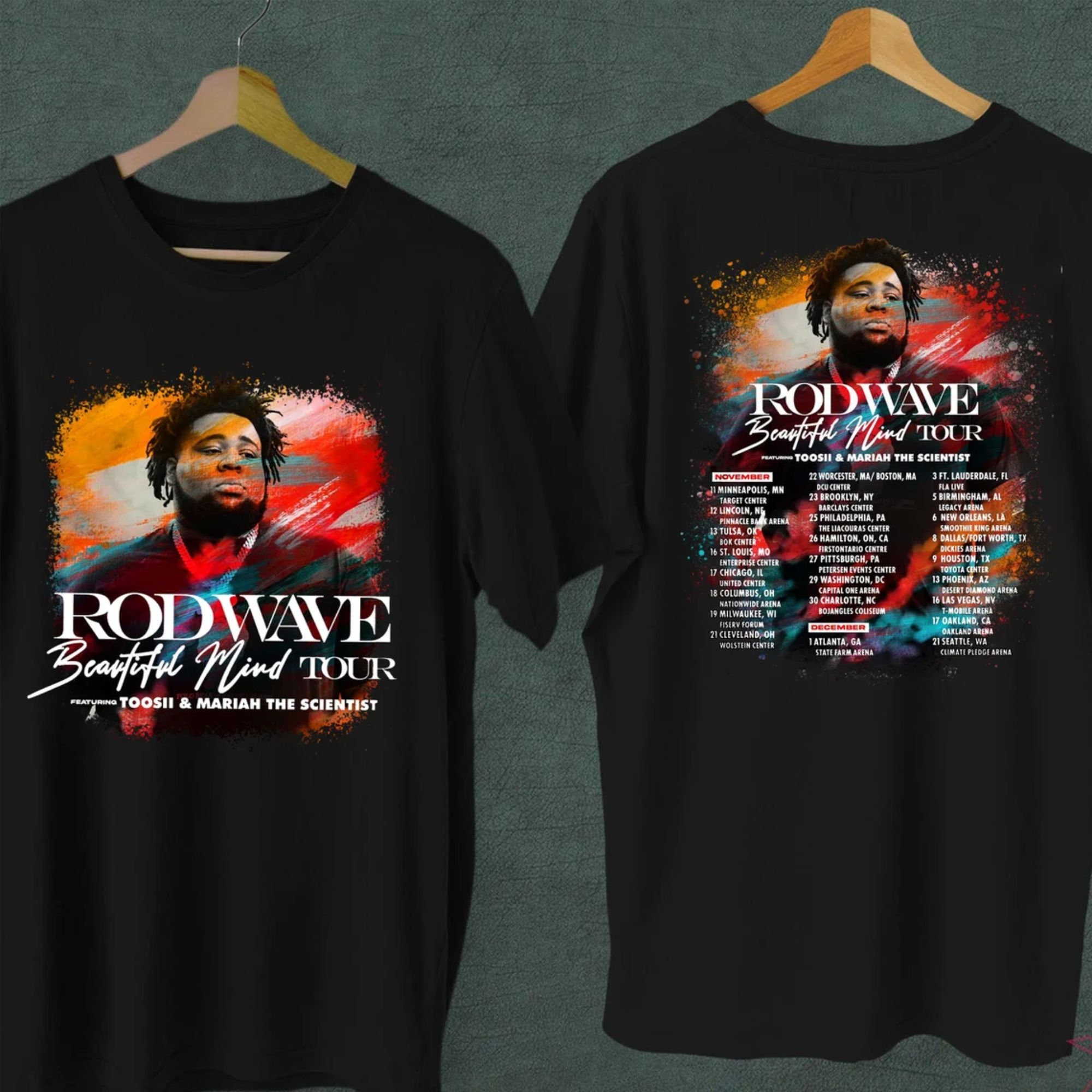 Discover 2 Sided Rod Wave Beautiful Mind Tour Shirt, Rod Wave