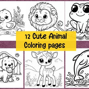 Cute Coloring Pages for Kids and Adults, Printable Coloring Sheets, Relaxing Art Activity, Digital Download
