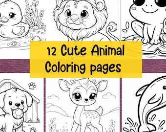 Cute Coloring Pages for Kids and Adults, Printable Coloring Sheets, Relaxing Art Activity, Digital Download