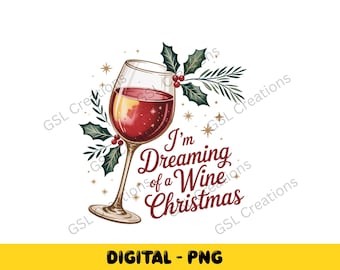 Funny Wine Christmas PNG - Design rétro des fêtes (téléchargement numérique)