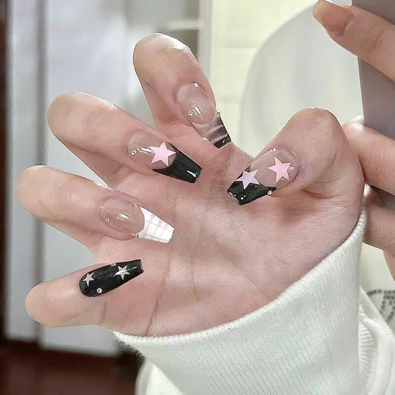 41 Style Free Shipping Long Coffin Nails High-End Star Hello Kitty  Hand-Painted Nail Sticker Customizable Size Party False Nails - AliExpress