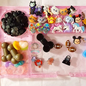 Clear Pink Jibbitz Resin Tray Organizer