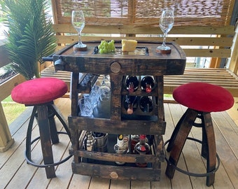 Bar Cart - made from Bouron Barrel Staves