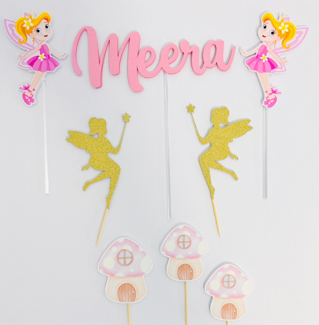 Fairy Cake Topper Set Cardstock Cake Decoration Birthday Cake Topper - Etsy