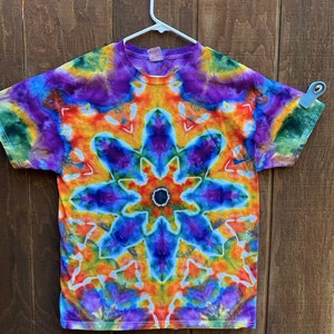 Kaleidoskop Mandala Tie Dye Shirt Herren Größe L