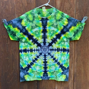 Grünes Ice Tie Dye Shirt Größe L