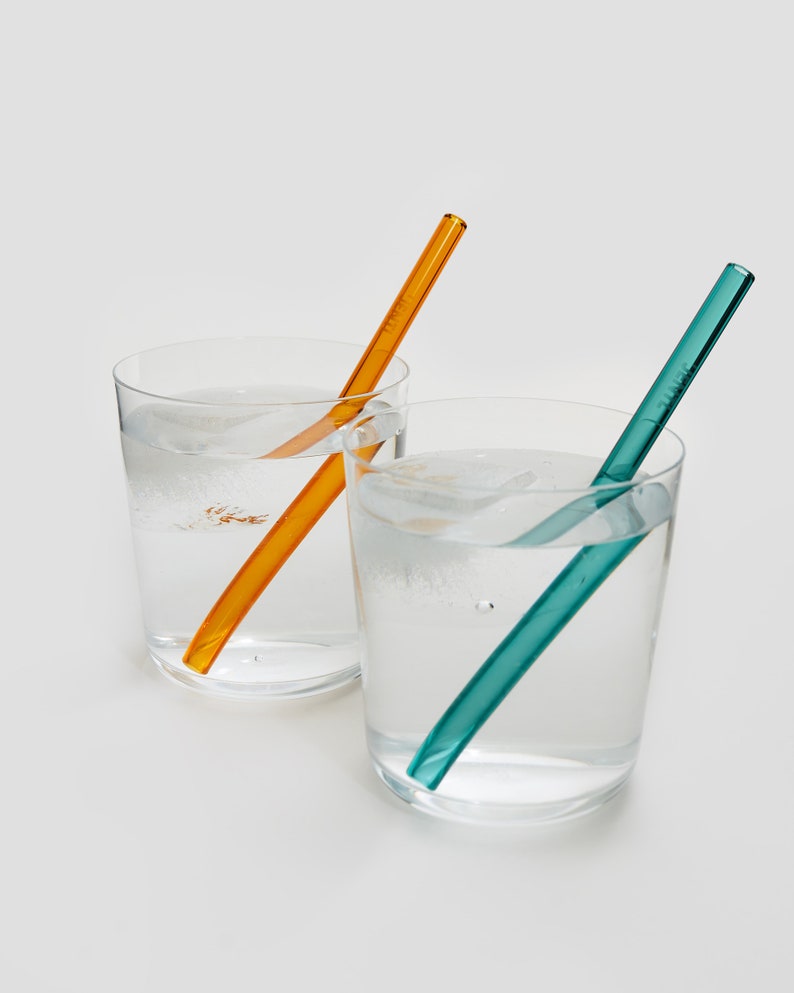 coloured glass straws