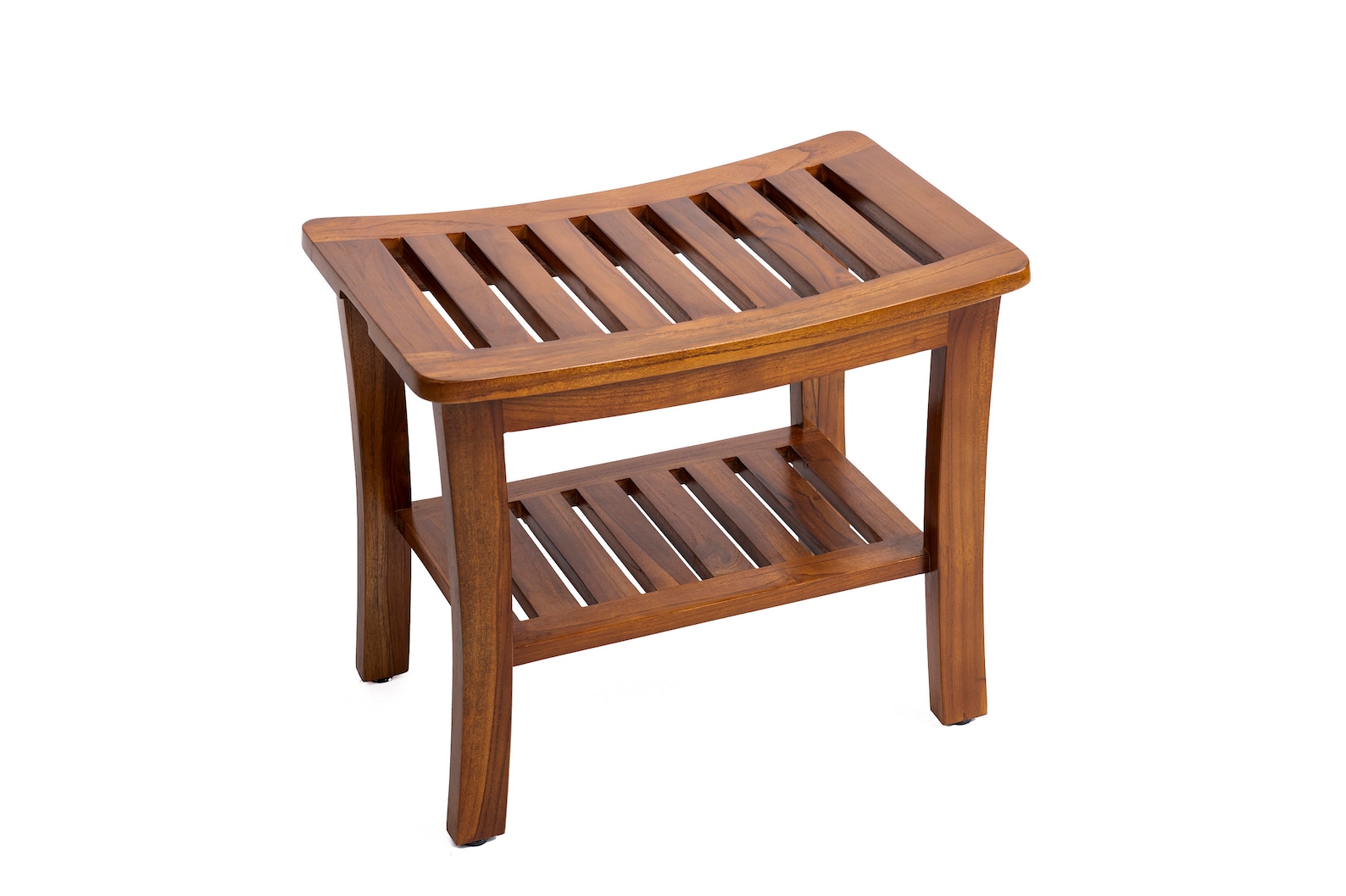 Teak Shower Bench With Shelf 21 Inch Teak Wood Shower Stool Etsy