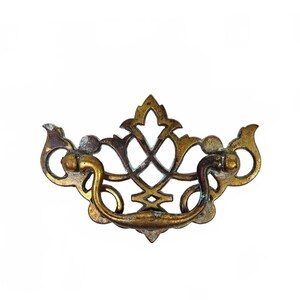 Vintage Brass Batwing Chippendale Drawer Handle Pull Antique Furniture Hardware