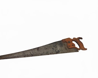 Vntg Hand Saw Henry Disston D-8 24"  Saw  Stamped Hand Saw w/Brass Médaillon