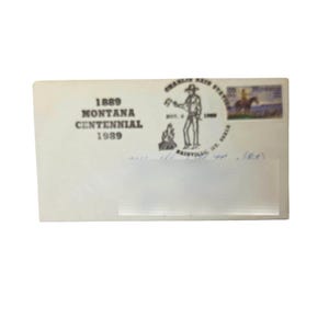 1989 Montana Centennial First Day Cover Charlie Bain Station Postmark Envelope