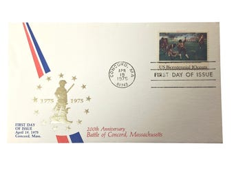 1975 Battle of Concord 200th Anniversary First Day of Issue Cover US Stamp FDC