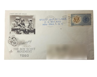 1962 ArtCraft First Day Cover Boy Scout Movement Togo Malaria Stamp FDC 1962