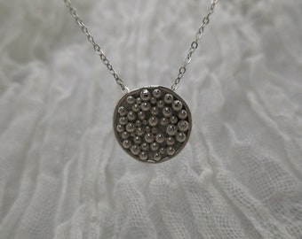 Floating bubble circle pendant in argentium sterling silver