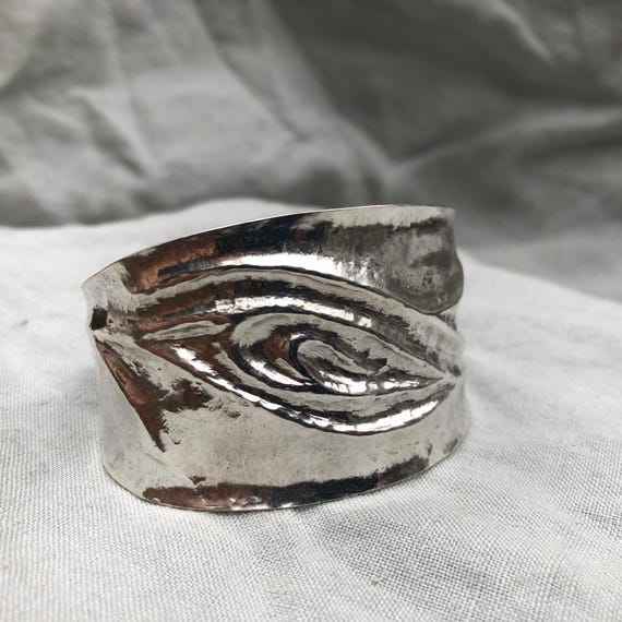Statement cuff bracelet in argentium sterling silver no. 1