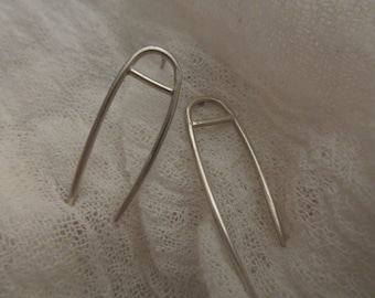 Forked earrings in argentium sterling silver