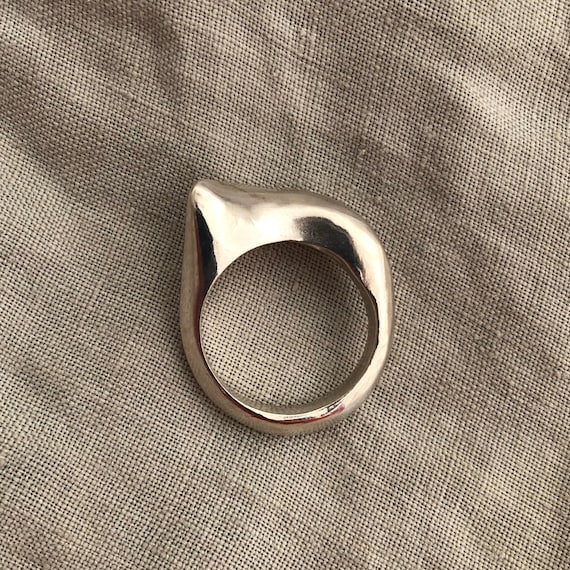 Freeform domed ring in argentium sterling silver // Modern sculptural ring // U.S. size  8 1/2