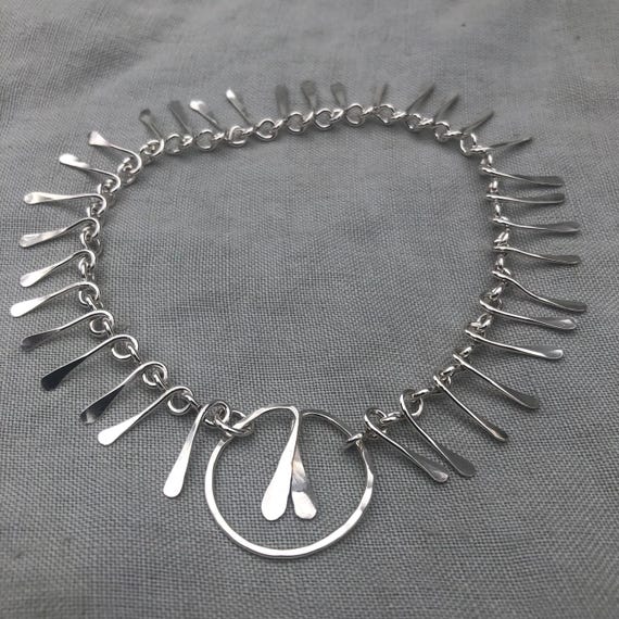 Bare bones handmade chain bracelet in argentium sterling silver