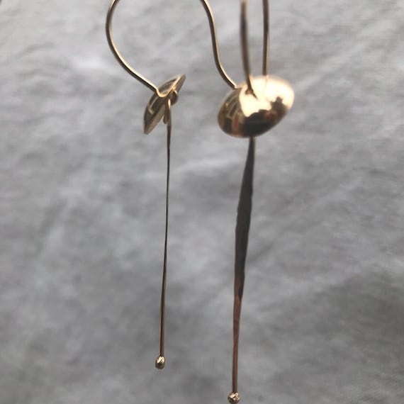 Solid gold statement earrings // Jellyfish earrings