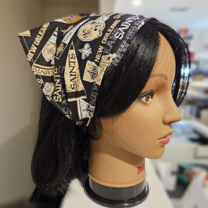 Triangle Scarf | Headband Elastic | Cotton Satin | Football | Favorite Team | Hair Bandana