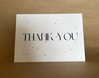 Starry Thank You Card | White & Gold Greeting Card